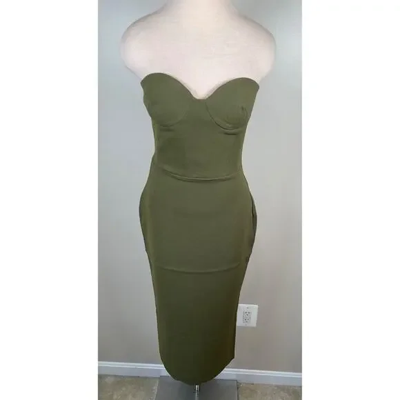 alex perry olive green dress Draped open-back crpe jersey gown in green - Alex Perry